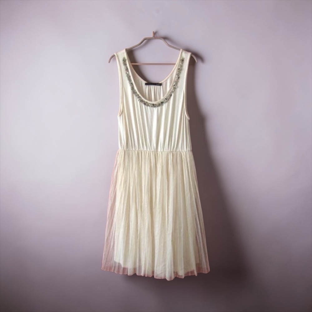 Heather Ivory Rhinestone Tulle Balletcore Dress XS - Picture 4 of 10